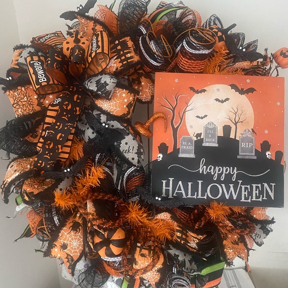 Halloween Wreath,Halloween Decor,Fall Decor,Thanksgiving,quality deco mesh - Picture 8 of 9
